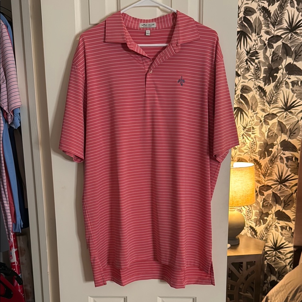 Men's Pink Striped Polo Shirt